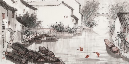 張春奇 四尺《水鄉(xiāng)細雨絲絲梳》徐悲鴻紀念館藝術中心理事（詢價）