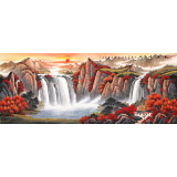 吳東 小八尺《秋山晴曉》 著名易經(jīng)風水畫家