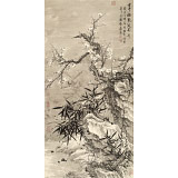 【已售】吳顯剛 四尺《雪中梅艷風前竹》 貴州七星關美協(xié)主席