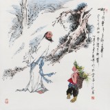 【已售】張春奇 四尺斗方《松下問童子》 徐悲鴻紀(jì)念館藝術(shù)中心理事（詢價(jià)）