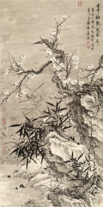 【已售】吳顯剛 四尺《雪中梅艷風前竹》 貴州七星關美協(xié)主席