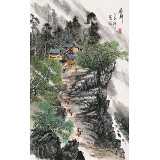 【已售】譚良干 大三尺《備耕》 貴州山水畫名家