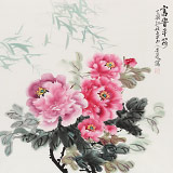 【已售】梁景欣 四尺斗方《富貴平安》 青大美院學(xué)院派畫家