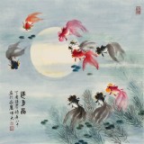【已售】孫浩群 《逐月圖》 八十歲學(xué)院派繪畫名家（詢價(jià)）