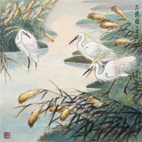 【已售】孫浩群 《三思圖》 八十歲學(xué)院派繪畫名家（詢價(jià)）