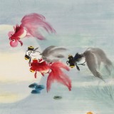 【已售】孫浩群 《逐月圖》 八十歲學(xué)院派繪畫名家（詢價(jià)）