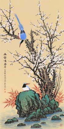 【已售】朱祖義 四尺《幽禽鳴春早》 中國老子書畫院副院長