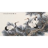 朱祖義 四尺《松鶴延年》 中國老子書畫院副院長