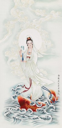 【已售】南海禪寺 妙林居士 四尺《南海觀音》