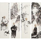 【已售】庾超然 1.8米《翰墨千秋》四聯(lián) 黃鶴樓書畫院院長