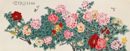 【已售】凌雪 小八尺《花開富貴》 北京美協(xié)會(huì)員