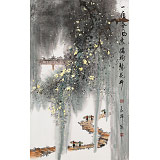 【已售】譚良干 大三尺《一夜春風(fēng)來 滿樹梨花開》 貴州山水畫名家