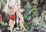 尹和平 四尺《小憩》 當(dāng)代鄉(xiāng)土童趣繪畫名家