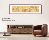 【已售】曲逸之 四尺對(duì)開《山桃紅花滿上頭》 河南省著名花鳥畫家