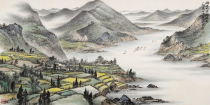 劉金河 四尺《潮平兩岸闊 風(fēng)正一帆懸》 中美協(xié)會員（詢價）