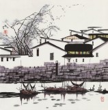 【已售】苗雨 四尺斗方《水鄉(xiāng)情思》 遼寧工美教授 師從吳冠中