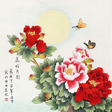 【已售】凌雪 四尺斗方《花好月圓》 北京美協(xié)會員