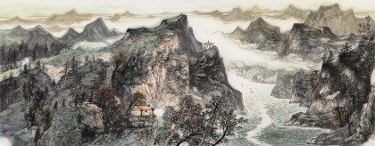 管旺林 小六尺《秋日凝翠嶺》 中美協(xié)會員