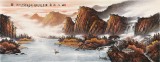 【已售】張慧仁 小六尺《秋江帆影圖》 廣西山水畫(huà)家協(xié)會(huì)常務(wù)理事