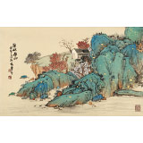 孟振華 四尺三開《溪林春山》西安美院研究生 金獎獲得者