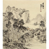 【已售】孟振華 四尺斗方《云林溪山》西安美院研究生 金獎獲得者