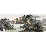 管旺林 小六尺《秋水共長天一色》 中美協(xié)會員