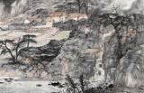 管旺林 小六尺《山居圖》 中美協(xié)會員