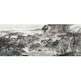 管旺林 小六尺《山居圖》 中美協(xié)會員