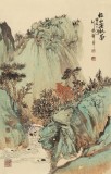 【已售】孟振華 四尺三開(kāi)《松山溪林圖》西安美院研究生 金獎(jiǎng)獲得者