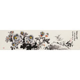 【已售】王寶欽 四尺對(duì)開(kāi)《富貴吉祥》 當(dāng)代花鳥(niǎo)牡丹花名家（詢價(jià)）
