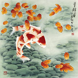 南海禪寺 妙林居士 四尺斗方《雙錦圖》