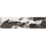 王永剛 四尺對(duì)開《荷塘蛙鳴》 國家一級(jí)美術(shù)師（詢價(jià)）