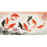【已售】周升達(dá) 三尺《富貴久魚(yú)》 中國(guó)畫(huà)院國(guó)畫(huà)組長(zhǎng)（詢價(jià)）