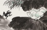 王永剛 四尺對(duì)開(kāi)《荷塘蛙鳴》 國(guó)家一級(jí)美術(shù)師（詢(xún)價(jià)）