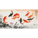 【已售】周升達 四尺《富貴久魚》 中國畫院國畫組長（詢價）