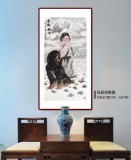 【已售】王貴邱 四尺《雪域風(fēng)情》 當(dāng)代著名藏獒畫家