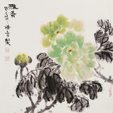 李勝春三尺斗方牡丹畫《雅香》