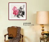 李勝春三尺斗方牡丹國(guó)畫《沐春風(fēng)》