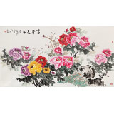 【已售】梁景欣 六尺《富貴長(zhǎng)春》 青大美院學(xué)院派畫(huà)家