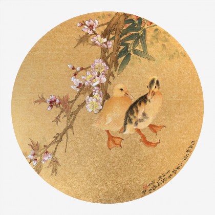 【已售】龐銀時(shí) 扇面《竹外桃花三兩枝》 中美協(xié)會(huì)員