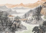 管旺林 小六尺《秋山閑居圖》 中美協(xié)會(huì)員