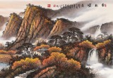 【已售】張慧仁 小六尺《金秋曙色》 廣西山水畫家協(xié)會常務(wù)理事