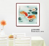 南海禪寺 妙林居士 四尺斗方《雙龍戲水》