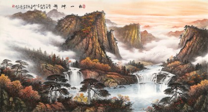 【已售】張慧仁 六尺《秋山神韻》 廣西山水畫家協(xié)會(huì)常務(wù)理事