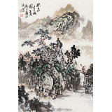 庾超然 四尺三開《林泉高致圖》 黃鶴樓書畫院院長