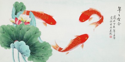 【已售】凌雪 三尺《年年有余》 北京美協(xié)會員