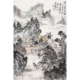 【已售】庾超然 四尺三開《秋山隱逸圖》 黃鶴樓書畫院院長