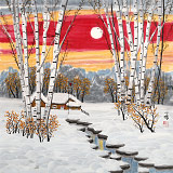 何一鳴 四尺斗方《雪溪圖》 冰雪畫派畫家 師從于志學