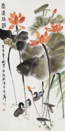 庾超然 四尺《香遠益清》 黃鶴樓書畫院院長