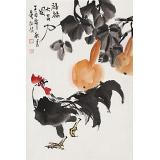 【已售】庾超然 四尺三開《福祿大吉圖》 黃鶴樓書畫院院長